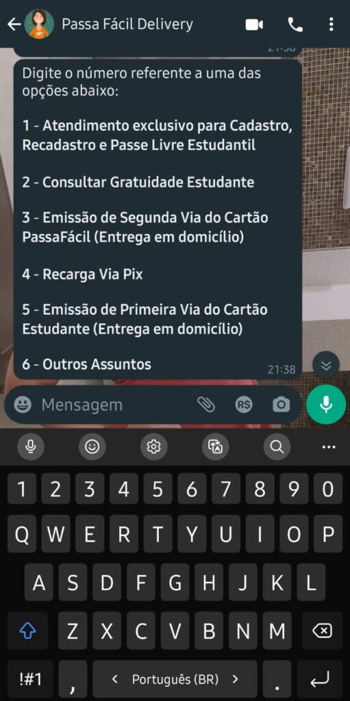 Ferramenta possui serviços como pagamento em pix e emissão de primeira via do cartão estudantil. Foto: Reprodução Internet.