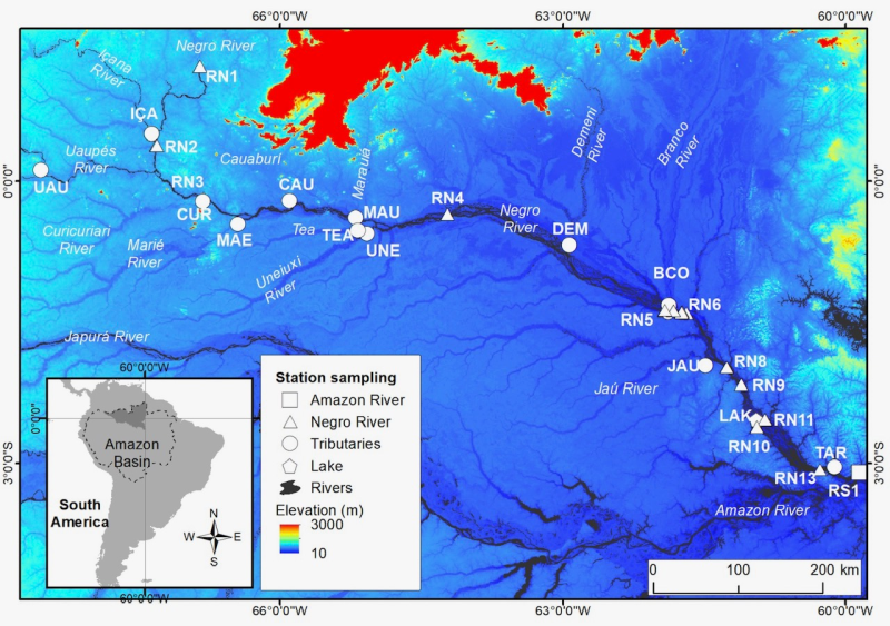 Estudo para a quantidade de carbono dissolvido no rio Negro | Imagem: UFAM