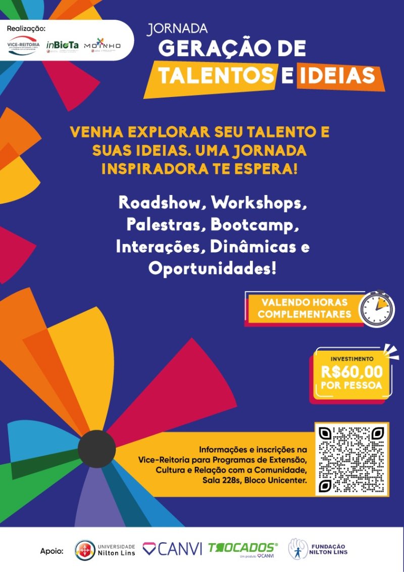 Jornada Geração de Talentos e Ideias é uma iniciativa da Universidade Nilton Lins | Imagem: Divulgação