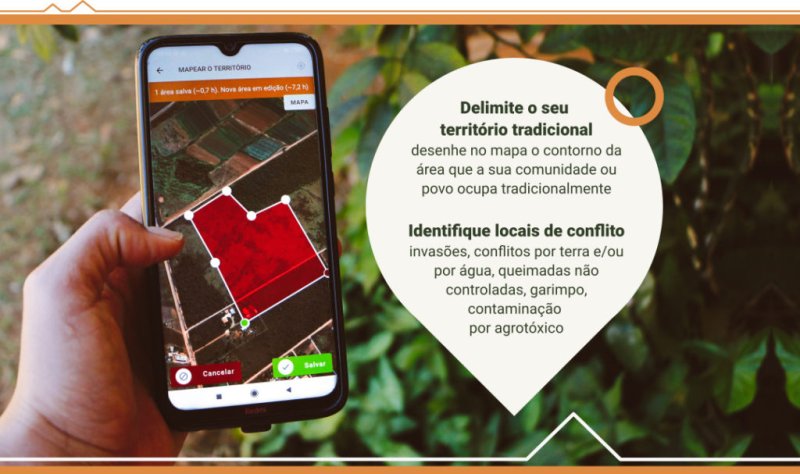 Você pode desenhar a sua região pelo tela do seu celular ou utilizar o GPS para fazer o mapeamento. Foto: Divulgação